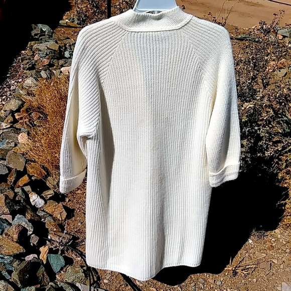 πHP! Long Ivory Wool Blend Sweater/Coat for Elegant Evenings. Vintage. Medium? - Picture 3 of 15